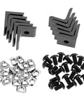 Aluminum 2020 Corner Bracket Set With 20 M5 Bolts And 20 T Slot Nuts For 6mm T Slot And V Slot 10 Piece Kit black brackets