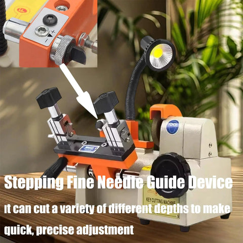 Beefy Automatic Key Cutting Machine With Punchy Led Spotlight For Cars, featuring adjustable depth for precise cuts.