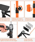 Heavy Duty Adjustable Support Pole Cabinet Jack Drywall Lift 45 To 114 Inch with pads, showing height adjustment steps and mechanisms.