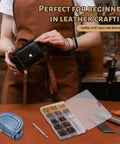 Leather Rivet Kit With 240 Double Cap Rivets In 4 Colors And 3 Sizes Includes Punch And Two Setting Tools, Handy Storage Box