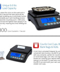 Coin Counting Scale For Fast Cash Counting And Sorting Coins In USD CAD EUR GBP Totals The Value In Seconds With Precision To 0.01 Ounce