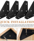 Heavy Duty Triangle Corner Brackets 10 Pack For Bed Frames And Shelves Right Angle Support Braces Cold Rolled Steel With Pre Drilled Holes