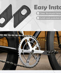 Image showing installation of Black Bike Crank Boot Protectors, 4 Pack Silicone Crankset Guards Fit 135mm to 178mm Universal for MTB and Road Bikes, Non Slip Waterproof Pedal Arm Guards, Rustproof Maintenance Free Design on a bike crankset.