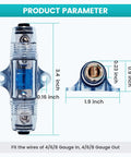 Bulletproof 60 Amp Inline Anl Fuse Holder For Car Audio Subwoofer And Amplifier Setup showing dimensions 3.4 x 1.9 inches.