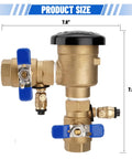 Front view of 1-Inch 720A Brass Backflow Preventer Valve And Pressure Vacuum Breaker Assembly for Lawn Irrigation