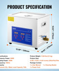 10L Pro-Grade Ultrasonic Cleaning System with stainless steel tank, digital timer, for jewelry and parts, 40kHz, 240W