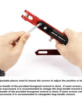 Adjusting the Universal Adjustable Aluminum Alloy Motorcycle Kickstand For Electric Scooters And Dirt Bikes Red Lightweight Durable Stand
