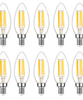 E14 Dimmable LED Bulb Warm White 110V 300 Lumens 4W Energy Saver 40W Incandescent Equivalent Candelabra Base 10 Pack