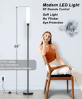 Corner Floor Lamp With Remote For Living Room, Modern Minimalist Black Floor Light That Fits Corners, 66 inches tall next to person