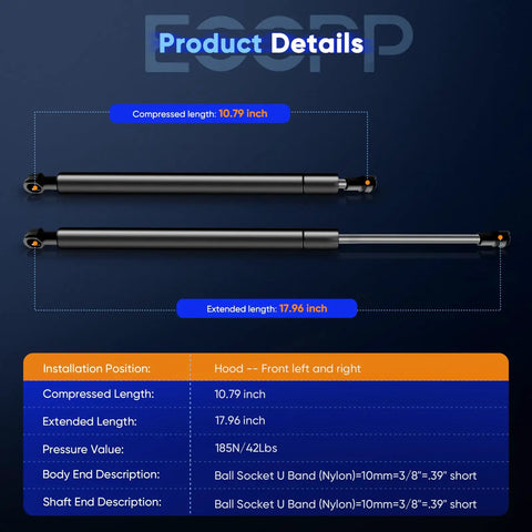 Product details of Front Hood Gas Struts Lift Supports for Lexus IS F 2008 2013 IS250 2006 2015 IS300 2005 IS350 2006 2015 PM1050
