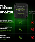 Dual Battery Isolator Kit 12V With 140 Amp Voltage Sensitive Relay features benefits chart and compact design