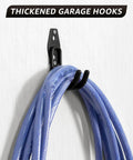 Heavy Duty Garage Hooks For Storage And Hanging Items, 20 Pack, wall-mounted steel hook holding coiled hose on wall