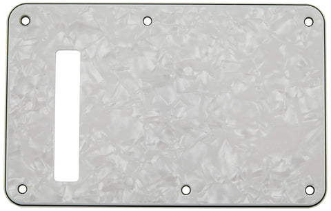 Stratocaster Modern White Moto Backplate And Pickguard Cover For Real Strats, Premium Celluloid, Exact Screw Hole Pattern