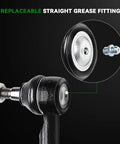 Front Outer Tie Rod End Set For F150 2004 2008 And Lincoln Mark LT 2006 2008 Direct Replacement For OE ES3691 4L3Z3A130CA SBES3691 With Precise Fit, Durable Steering Linkage Upgrade For Improved Alignment And Responsive Handling. replaceable straight grease fitting on front tie rod end
