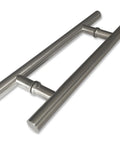 Double Sided Ladder Style Push Pull Stainless Door Handle For Steel Aluminum And Glass Doors 18 Inch Brushed Satin Finish