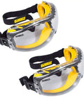 Concealer Clear Anti-Fog Dual Mold Safety Goggles With Built-In Ventilation Channel And Adjustable Head Strap, 2 pack.