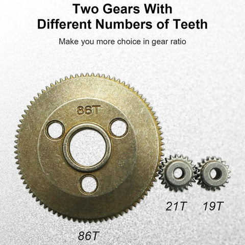 Beefy 86T Spur Gear 48P Steel Transmission Set For Traxxas Slash 2WD Rustler Stampede Upgrades With 19T And 21T Pinions Gears