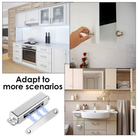 4 Pack 150Lb Heavy Duty Magnetic Door Catches For Cabinets Closets Wardrobes Cupboards Kitchen Bathroom 3.74 Inch Stainless Steel With Screws Keeps Doors Snug And Secure in various home scenarios