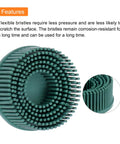 Harfington green 2-inch bristle disc abrasive brush for metal deburring; front view