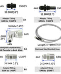 Beefed Up 70 Inch 6AN Stainless Braided Transmission Cooler Hose Lines fittings and adapters for GM Ford trans