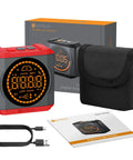 Pro Digital Angle Finder With Led Rechargeable Level Magnetic Base Waterproof Bevel Gauge Inclinometer, compact design with USB charging, cover, and manual.
