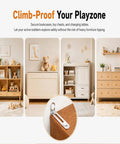 Boss Level 12 Pack Steel Furniture Anchors To Lock Down Anti Tip Wall Brackets For Dressers Cabinets Bookshelves TV Stands With Quick Install And Rock Solid Stability For Safe Living Spaces displayed in a child-safe playroom with furniture.