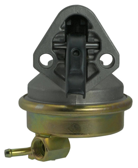 Front view of Mechanical Fuel Pump System Replacement For Classic GM Vehicles Fits Buick Skylark Camaro Blazer C10 C20 C30 Suburban And Other Chevy GMC Oldsmobile Pontiac Models Automotive Fuel Pump Assembly showing metal construction