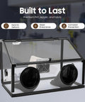 Fully Enclosed Electric Dust Box And Heavy Duty Debris Hauler For Workshop Rig And Commercial Cleanup Jobs. Compact PVC build with ventilation.