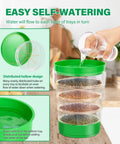 Pouring water into Stackable Seed Sprouting Kit With Four Clear Trays Holes And Tray Soil Free Microgreens Sprouter For Beans Alfalfa
