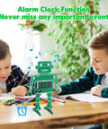 Children working on Alarm Clock Soldering Practice Kit For Students And Makers Build Your Own 4 Digit Robot Digital Clock With Temperature Display And STEM Circuit Board Project For Classroom Or Desk on desk