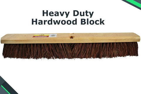 24 Inch Push Broom Head With Stiff Bristles For Tough As Nails Indoor Outdoor Cleaning Attaches To Any Standard Handle