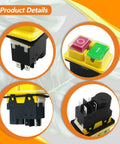 Heavy Duty 120V 16A 4 Pin Electromagnetic Push Button Switch for Industrial Control Panels and Circuit Breakers with Overload Protection
