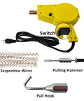 Portable Auto Body Dent Repair Kit With 110V Stud Welder For Thin Metal Panels including serpentine wires, pull hook, and hammer