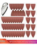 31 Pack 1.5 Inch Triangle Sanding Discs With Dust Vent Holes And Hook Loop Backing For Fast Detail Sander Work And Smooth Finish kit with sanding discs