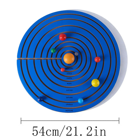 Hands On Solar System Wooden Puzzle For Kids 21.2 Inches Big Planet Puzzle Board with sun and eight color-coded planets