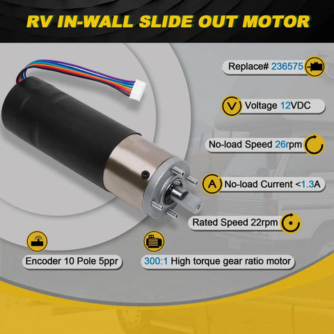 In Wall Slide Out Motor For Lippert Schwintek IG42 12V High Torque 300 To 1 Gear Ratio Replacement For Travel Trailer Camper