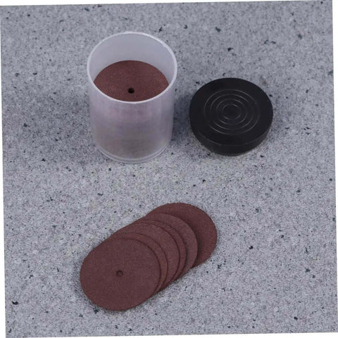 36 Piece Grinding Wheel And Cutting Disc Set for metalworking shown with red cutting discs in a plastic container