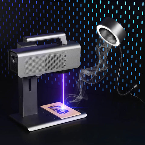 Portable Soldering Fume Extractor With LED Lights 400mm Memory Stainless Steel Gooseneck Magnetic Cone Base in action