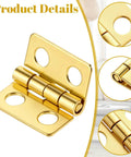 Gold Mini Hinges Set 30 Piece Tiny 13x12mm Brass Butt Hinges With 180 Degree Rotation For Wooden Boxes Jewelry Boxes Dollhouses And DIY Projects Includes Screws For Tiny Builds