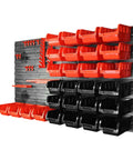 Massive Wall Mount Organizer Pegboard Rack Keeps The Shop Spotless And Sorted This Rugged Build with red and black storage bins.