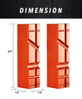 6 Inch TPU Soft Jaw Pads For Bench Vise With Magnetic Grip, Multi Groove Textured Inserts, Orange Pair with dimensions shown