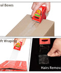 Clear Noiseless Packing Tape With Ergonomic Dispenser sealing box, wrapping gift, removing hairs, 1.96 inch wide, 33 yards length.