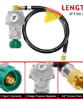 GasSaf 3ft two-stage propane regulator with hose and 3/8 in female flare nut
