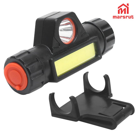 Dual LED Welding Headlamp Mount with Clip, Rechargeable Clip On Hood Light for Helmets, includes Bracket Mounts