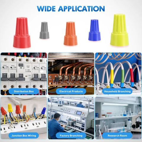 Pro Grade Wire Screw Caps Terminals Kit 220 Pcs 5 Size Electrical Assortment With Spring Loaded Twist On Connectors for various applications