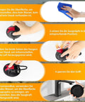 Illustration showing steps to mount Heavy Duty Suction Cup Hooks Set Of 4 With Ultra Strong Hold And 30 Kg Load Capacity