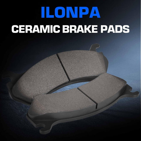 ILONPA ceramic brake pads 8pc with hardware for front and rear GM trucks