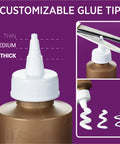 Customizable glue tip of All Purpose Tacky Glue 8 Ounce Clear Non Toxic Dries Clear And Flexible Great For Fabric Silk Burlap Paper