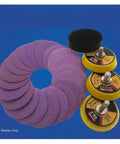 Grab These 2 Inch Wet Dry Sanding Discs With Flocking Backing For Wood Polishing And Surface Prepping From Coarse Grit 60 To Ultra Smooth 10k Silicon Carbide Abrasives That Work Like Magic On Any Project You Got Going Right Now. Includes 20 purple discs and backing pads.