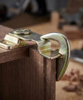 Built Tough Table Leaf Latches Rock Solid Extension Connectors Zero Fuss Assembly Galvanized Steel hardware on wood corner